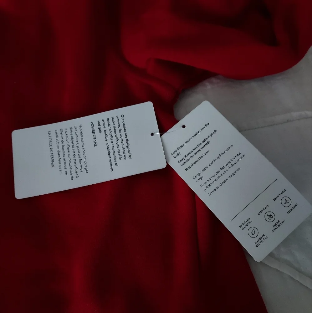 NWT Athleta Cozy Karma mock neck dress in fireengine red! XS - Picture 5 of 13